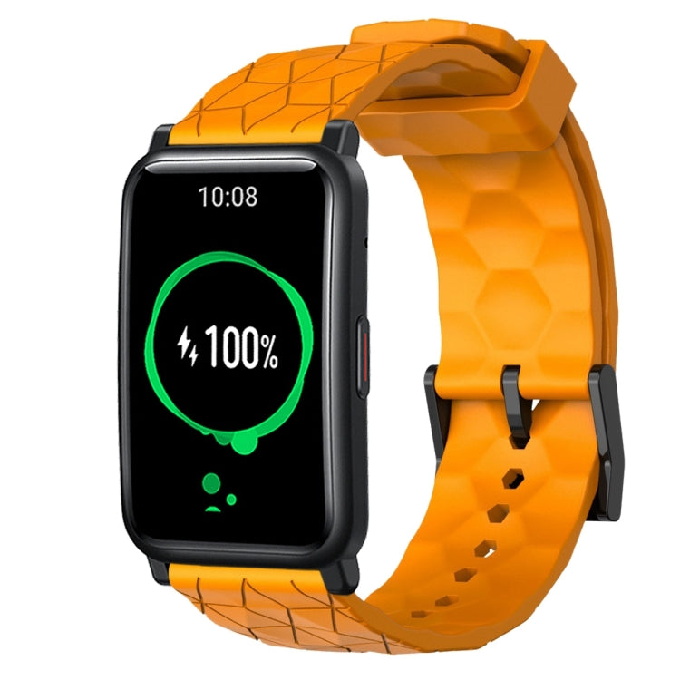 For Honor Watch ES 20mm Football Pattern Solid Color Silicone Watch Band