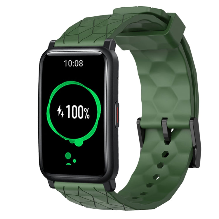 For Honor Watch ES 20mm Football Pattern Solid Color Silicone Watch Band