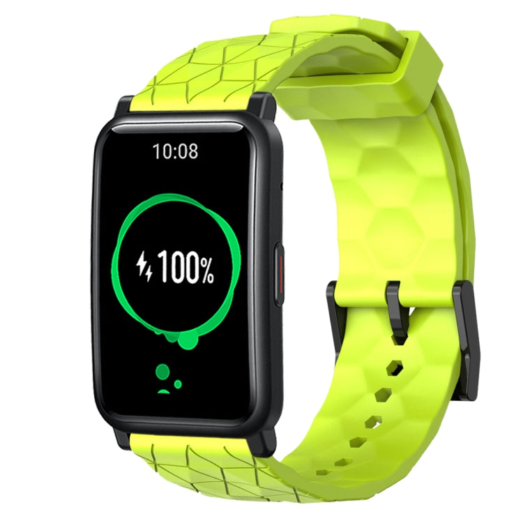 For Honor Watch ES 20mm Football Pattern Solid Color Silicone Watch Band