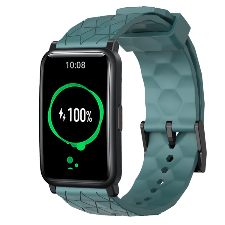 For Honor Watch ES 20mm Football Pattern Solid Color Silicone Watch Band