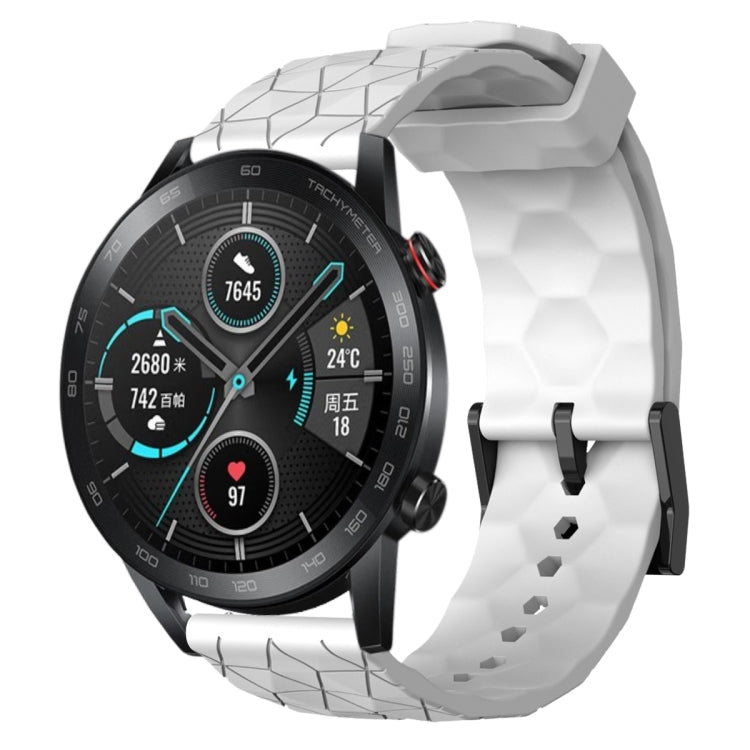 For Honor MagicWatch2 42mm 20mm Football Pattern Solid Color Silicone Watch Band
