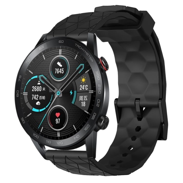 For Honor MagicWatch2 42mm 20mm Football Pattern Solid Color Silicone Watch Band