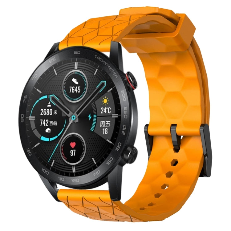 For Honor MagicWatch2 42mm 20mm Football Pattern Solid Color Silicone Watch Band