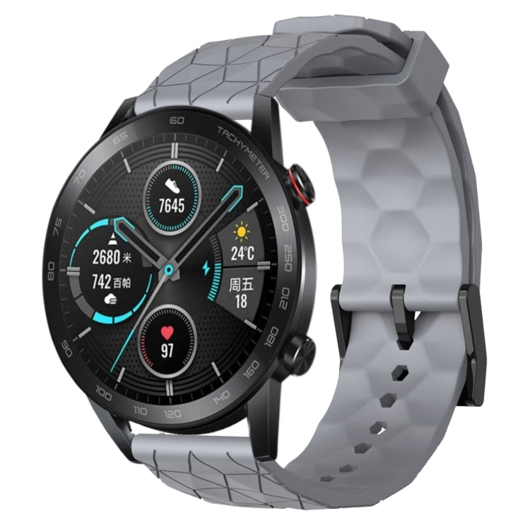 For Honor MagicWatch2 42mm 20mm Football Pattern Solid Color Silicone Watch Band