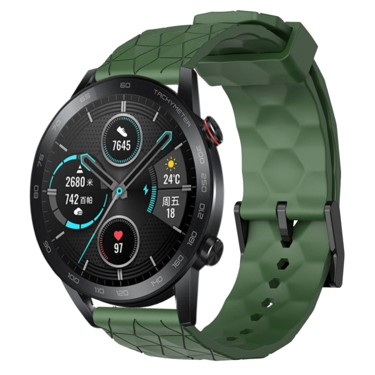 For Honor MagicWatch2 42mm 20mm Football Pattern Solid Color Silicone Watch Band