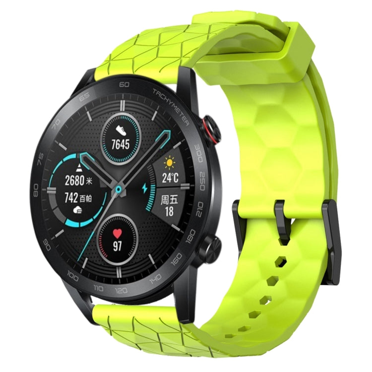 For Honor MagicWatch2 42mm 20mm Football Pattern Solid Color Silicone Watch Band