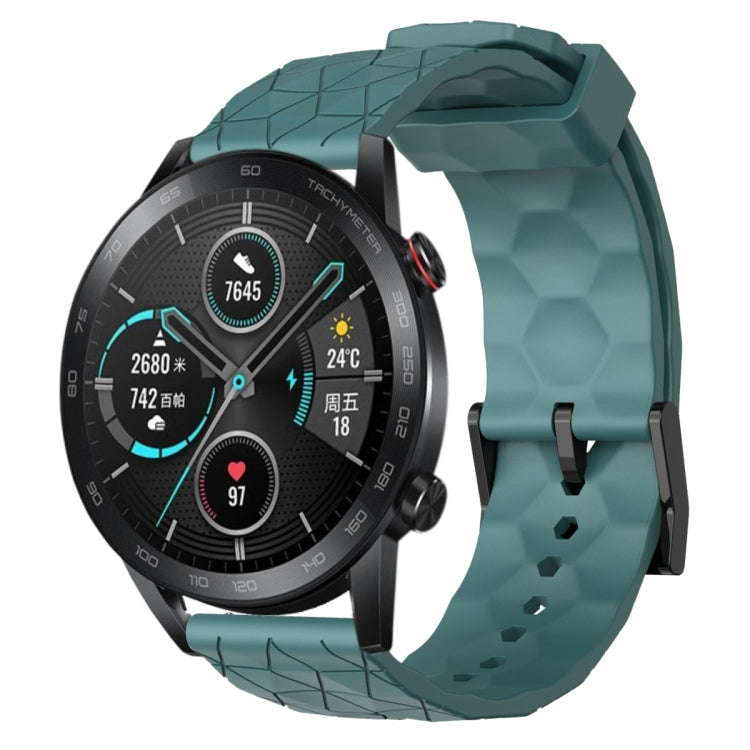 For Honor MagicWatch2 42mm 20mm Football Pattern Solid Color Silicone Watch Band