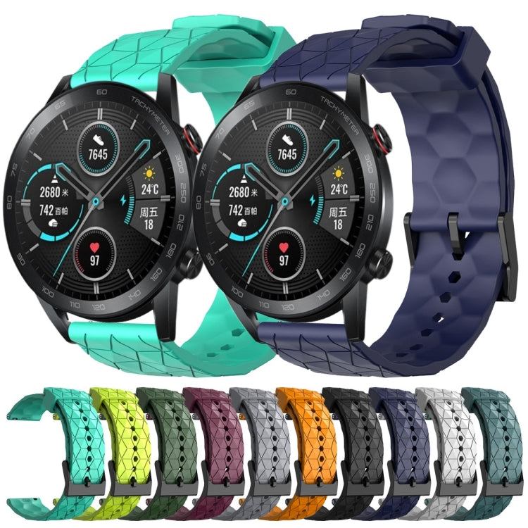 For Honor MagicWatch2 42mm 20mm Football Pattern Solid Color Silicone Watch Band