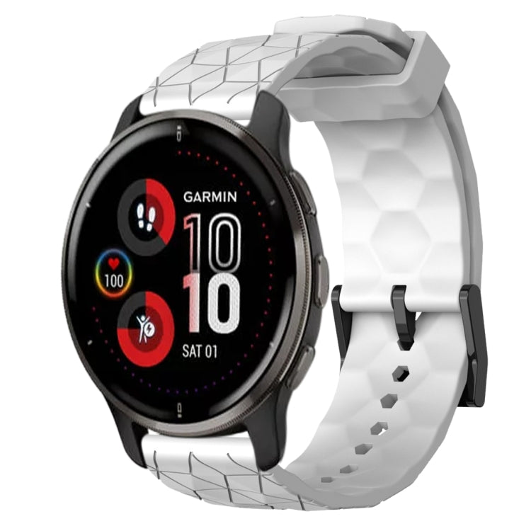 For Garmin Venu 2 Plus 20mm Football Pattern Solid Color Silicone Watch Band