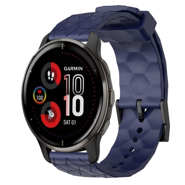 For Garmin Venu 2 Plus 20mm Football Pattern Solid Color Silicone Watch Band