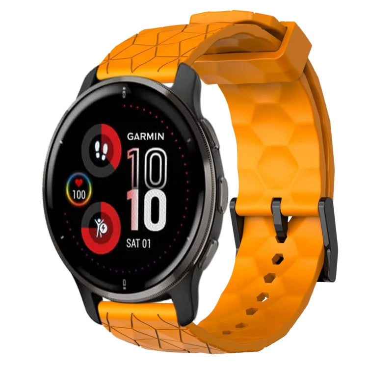 For Garmin Venu 2 Plus 20mm Football Pattern Solid Color Silicone Watch Band