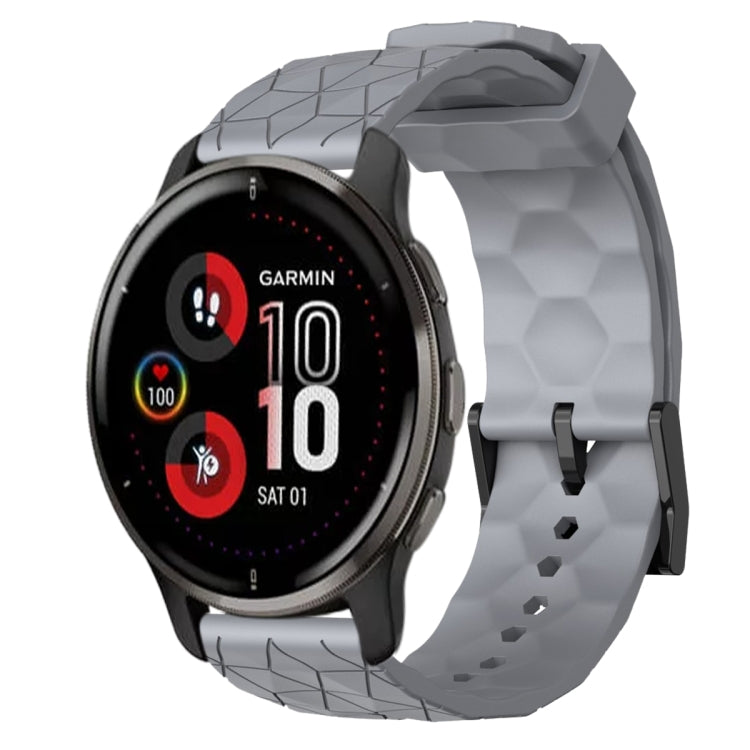 For Garmin Venu 2 Plus 20mm Football Pattern Solid Color Silicone Watch Band