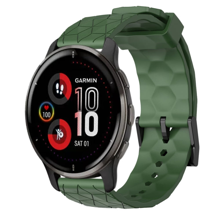 For Garmin Venu 2 Plus 20mm Football Pattern Solid Color Silicone Watch Band