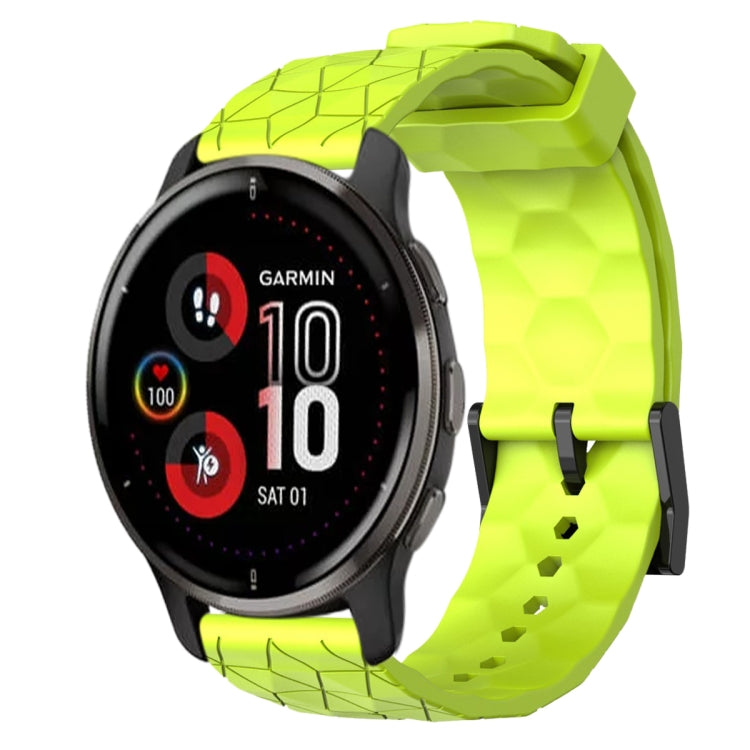 For Garmin Venu 2 Plus 20mm Football Pattern Solid Color Silicone Watch Band