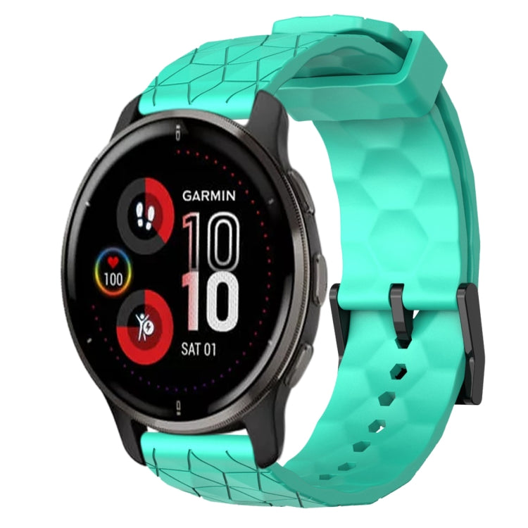 For Garmin Venu 2 Plus 20mm Football Pattern Solid Color Silicone Watch Band
