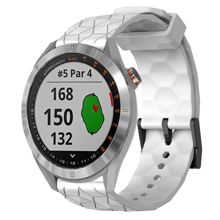 For Garmin Approach S40 20mm Football Pattern Solid Color Silicone Watch Band