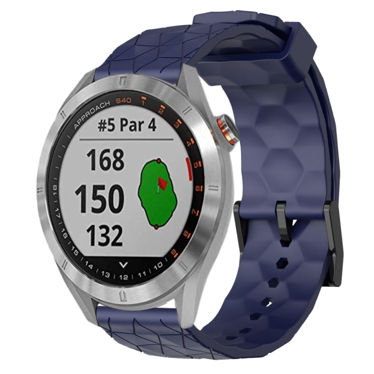 For Garmin Approach S40 20mm Football Pattern Solid Color Silicone Watch Band