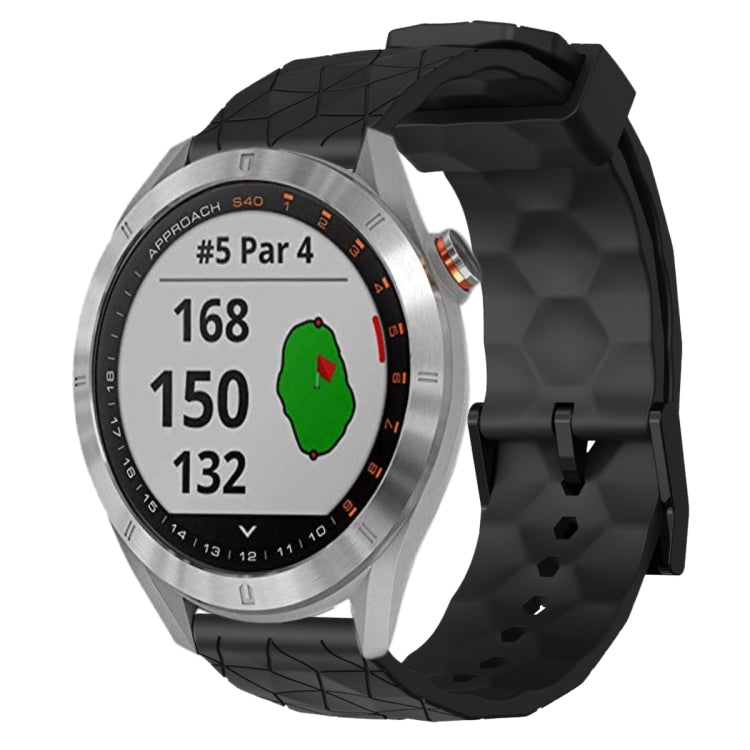 For Garmin Approach S40 20mm Football Pattern Solid Color Silicone Watch Band