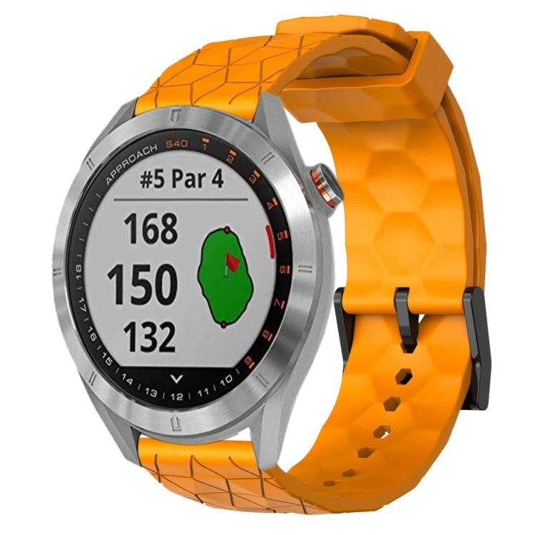 For Garmin Approach S40 20mm Football Pattern Solid Color Silicone Watch Band