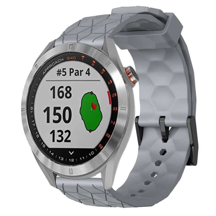 For Garmin Approach S40 20mm Football Pattern Solid Color Silicone Watch Band