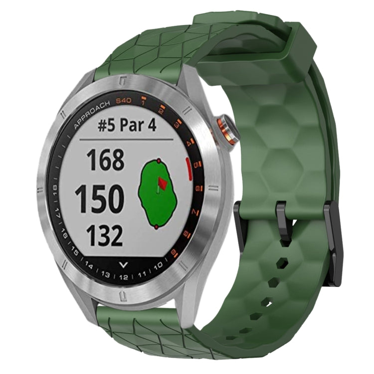 For Garmin Approach S40 20mm Football Pattern Solid Color Silicone Watch Band