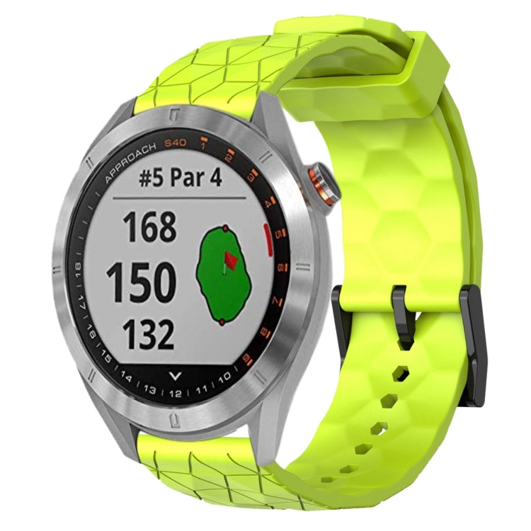 For Garmin Approach S40 20mm Football Pattern Solid Color Silicone Watch Band