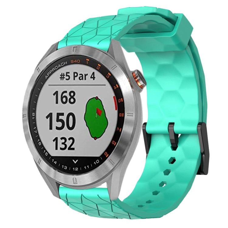 For Garmin Approach S40 20mm Football Pattern Solid Color Silicone Watch Band