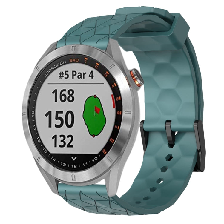 For Garmin Approach S40 20mm Football Pattern Solid Color Silicone Watch Band