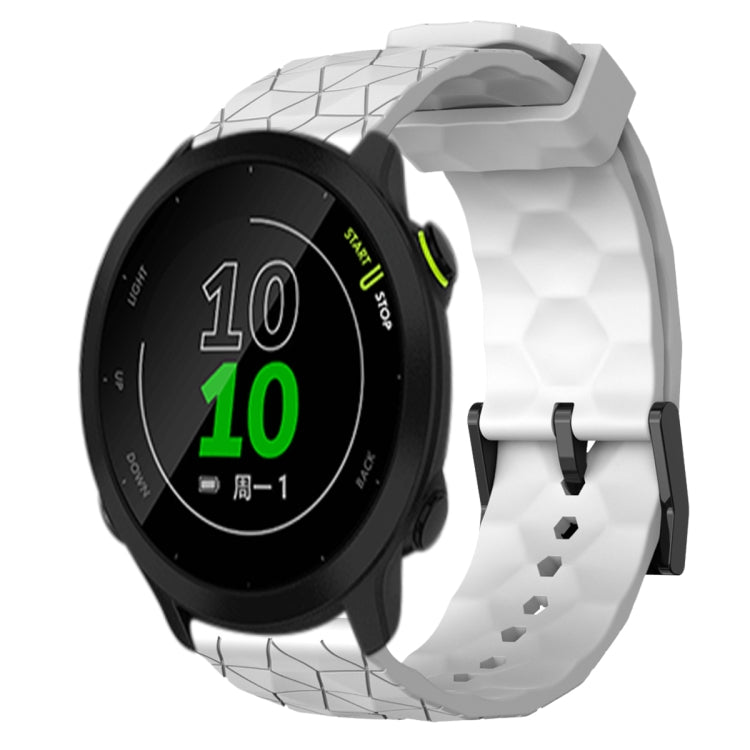 For Garmin Forerunner 158 20mm Football Pattern Solid Color Silicone Watch Band