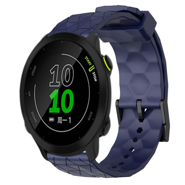 For Garmin Forerunner 158 20mm Football Pattern Solid Color Silicone Watch Band