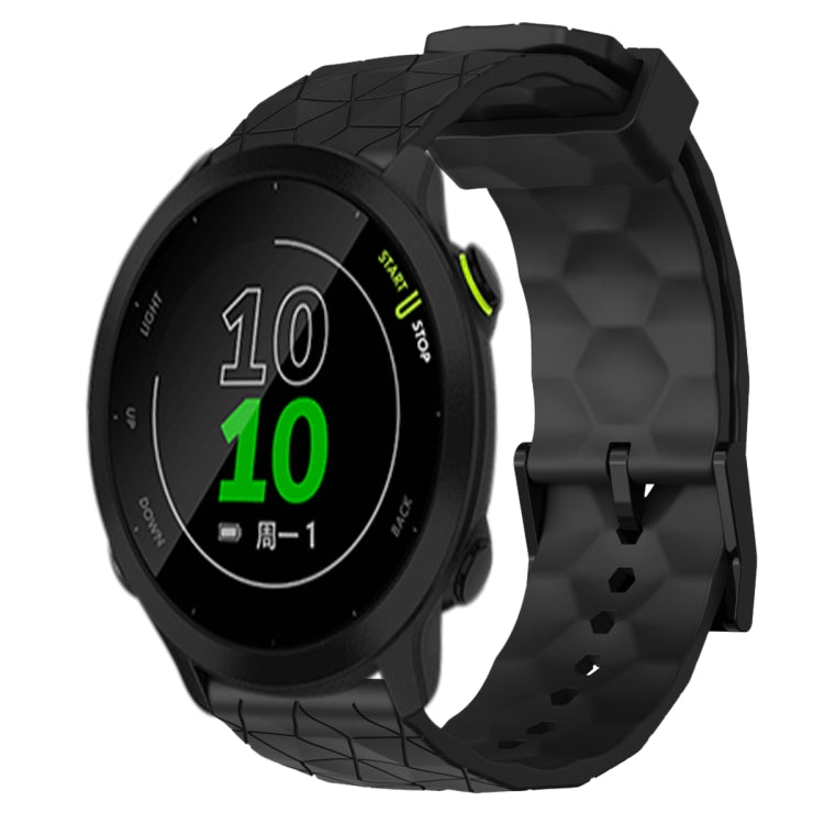 For Garmin Forerunner 158 20mm Football Pattern Solid Color Silicone Watch Band