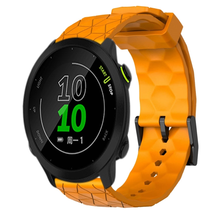 For Garmin Forerunner 158 20mm Football Pattern Solid Color Silicone Watch Band