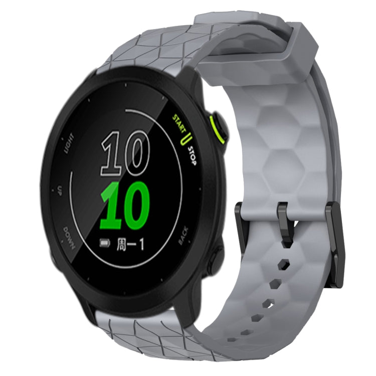For Garmin Forerunner 158 20mm Football Pattern Solid Color Silicone Watch Band