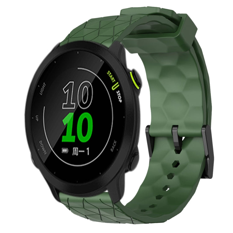 For Garmin Forerunner 158 20mm Football Pattern Solid Color Silicone Watch Band