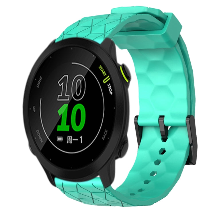 For Garmin Forerunner 158 20mm Football Pattern Solid Color Silicone Watch Band