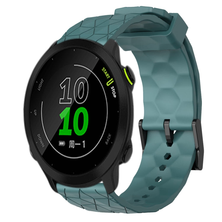 For Garmin Forerunner 158 20mm Football Pattern Solid Color Silicone Watch Band