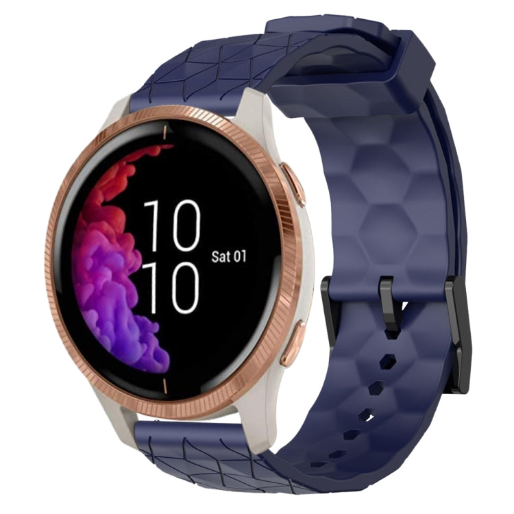 For Garmin Venu 20mm Football Pattern Solid Color Silicone Watch Band
