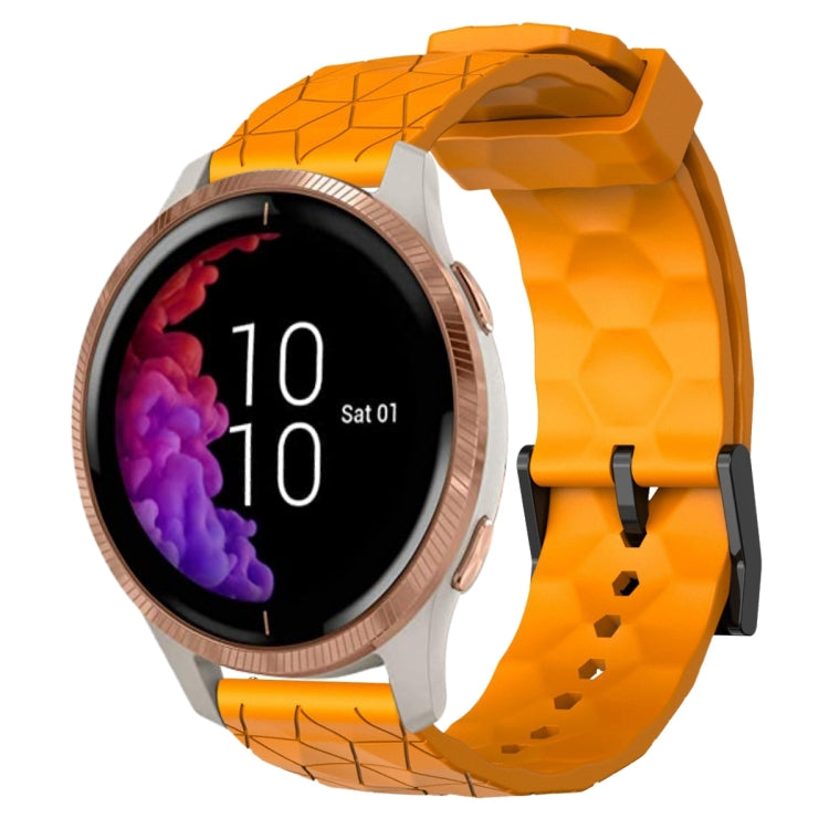 For Garmin Venu 20mm Football Pattern Solid Color Silicone Watch Band