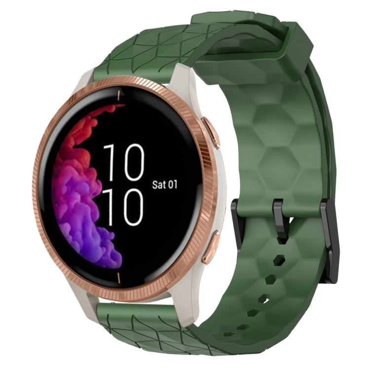 For Garmin Venu 20mm Football Pattern Solid Color Silicone Watch Band