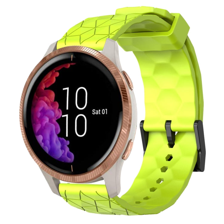 For Garmin Venu 20mm Football Pattern Solid Color Silicone Watch Band