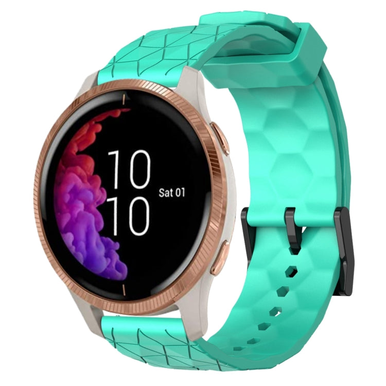 For Garmin Venu 20mm Football Pattern Solid Color Silicone Watch Band