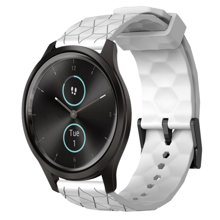 For Garminmove Style 20mm Football Pattern Solid Color Silicone Watch Band