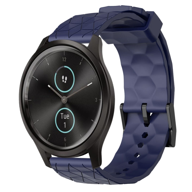 For Garminmove Style 20mm Football Pattern Solid Color Silicone Watch Band
