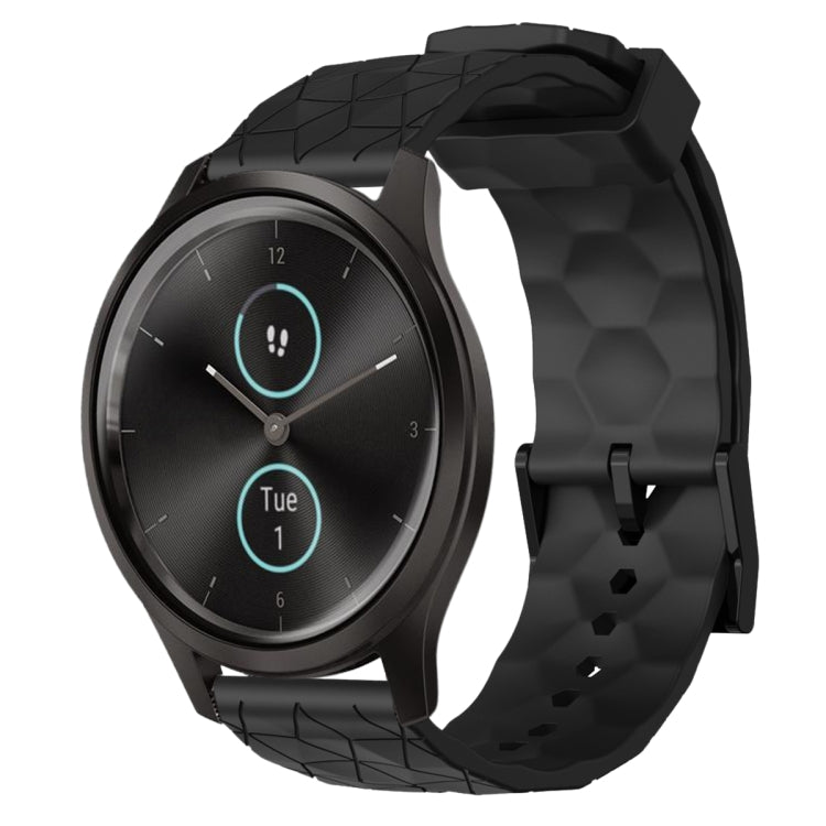 For Garminmove Style 20mm Football Pattern Solid Color Silicone Watch Band