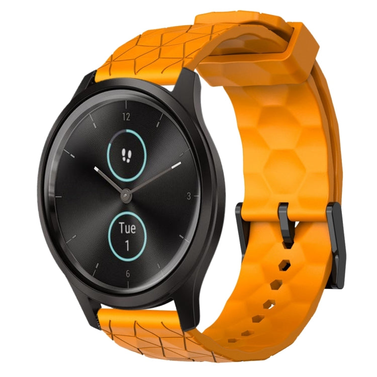 For Garminmove Style 20mm Football Pattern Solid Color Silicone Watch Band