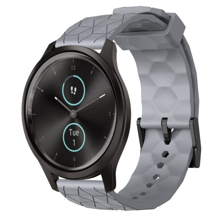 For Garminmove Style 20mm Football Pattern Solid Color Silicone Watch Band