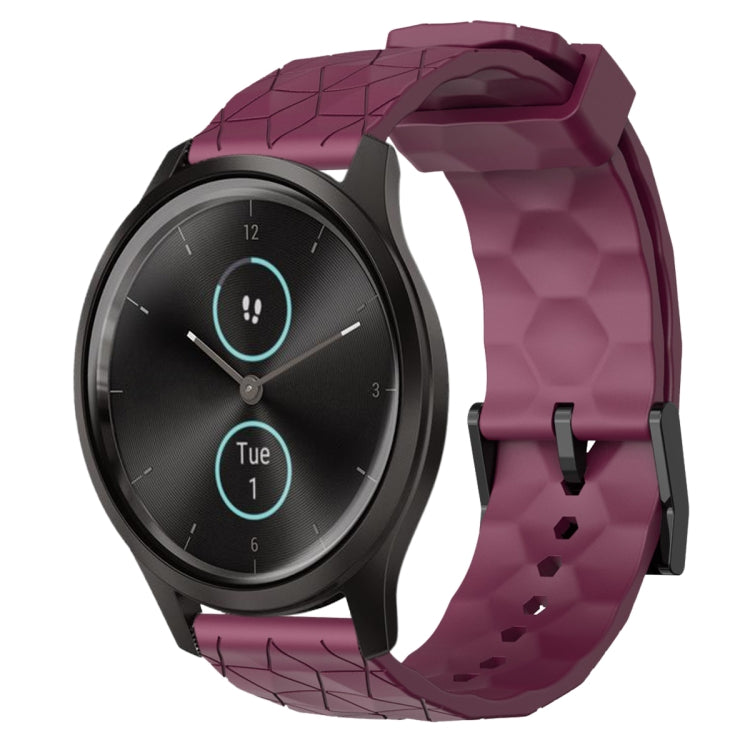 For Garminmove Style 20mm Football Pattern Solid Color Silicone Watch Band