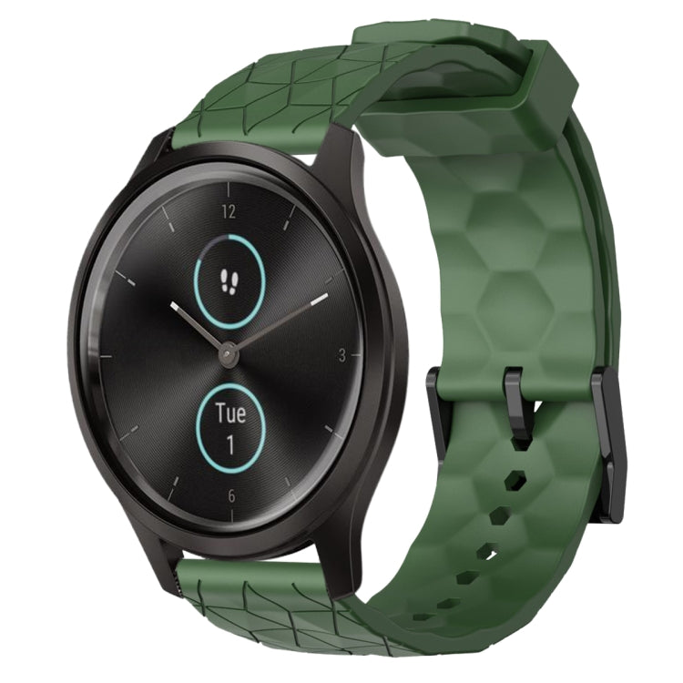 For Garminmove Style 20mm Football Pattern Solid Color Silicone Watch Band