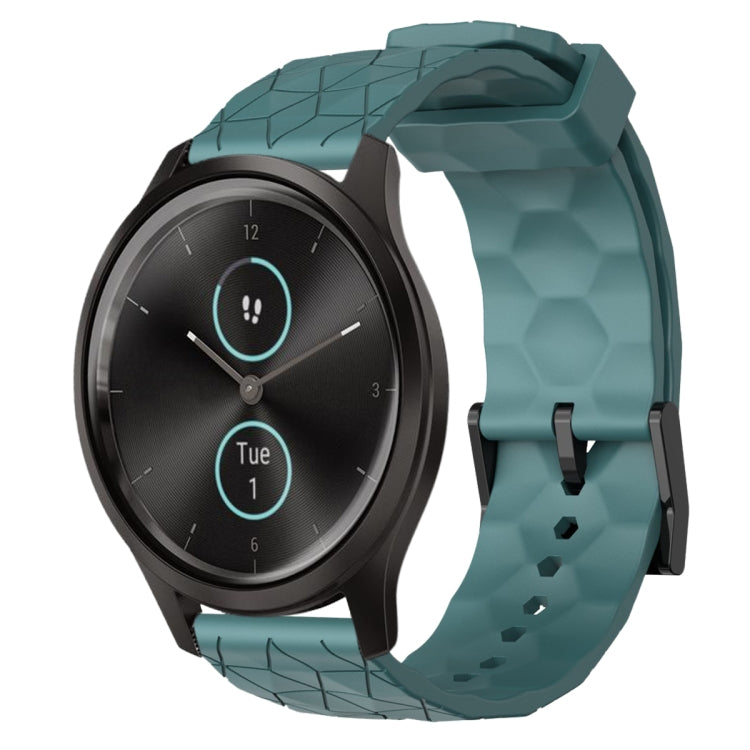 For Garminmove Style 20mm Football Pattern Solid Color Silicone Watch Band
