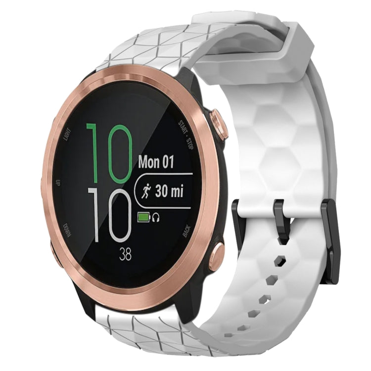 For Garmin Forerunner 645 Music 20mm Football Pattern Solid Color Silicone Watch Band